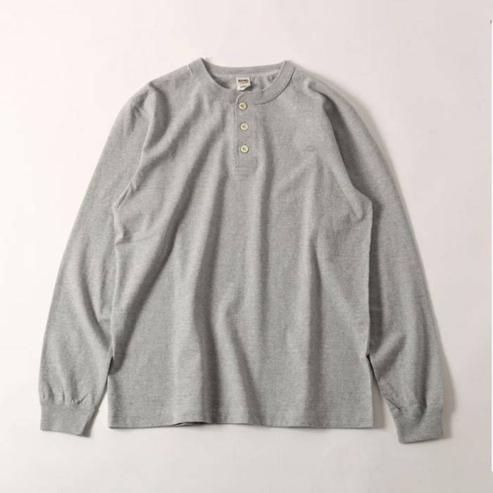 "STANDARD" 14/-COZUN HENLEY NECK LONG T-SHIRTS