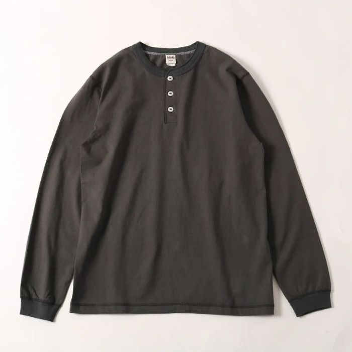 "STANDARD" 14/-COZUN HENLEY NECK LONG T-SHIRTS