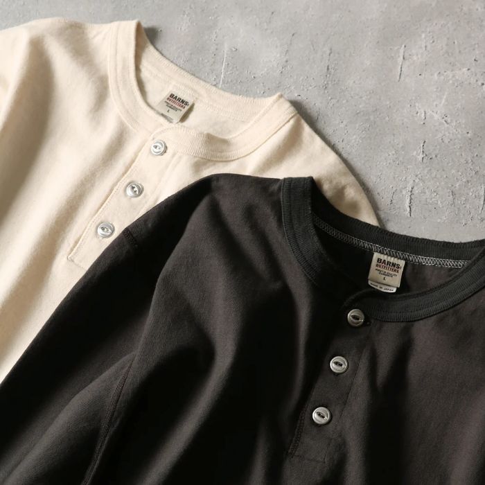 "STANDARD" 14/-COZUN HENLEY NECK LONG T-SHIRTS