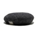LEATHER WAPPEN FLUFFY BERET