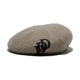 LEATHER WAPPEN FLUFFY BERET