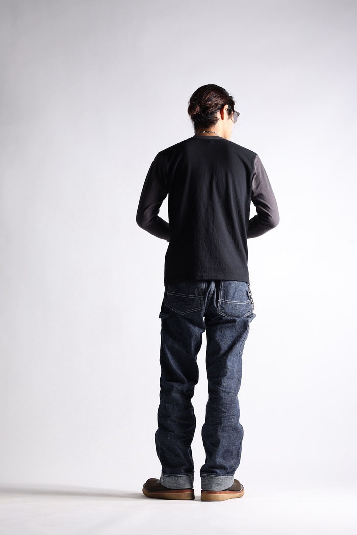 TWO TONE VINTAGE POCKET LONG TEE