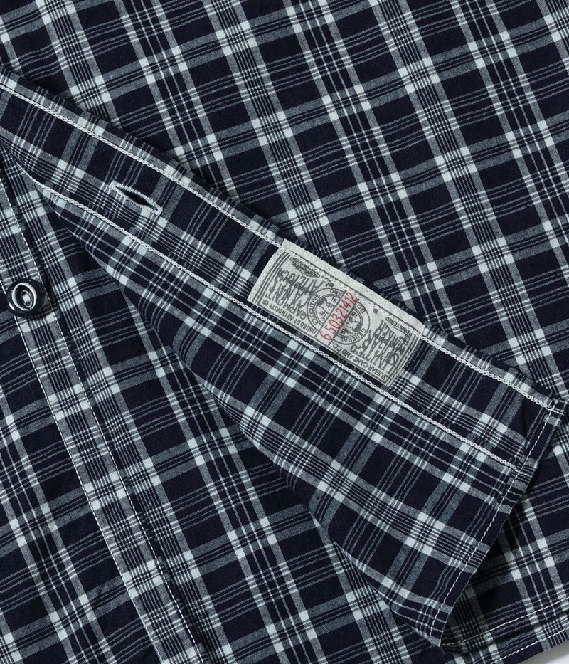 Lot No. SC29672 / FICTION ROMANCE 4oz. INDIGO CHECK WORK SHIRT 