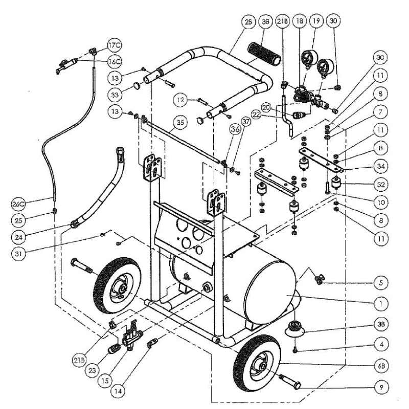 エンジンコンプレッサー【WS20E】 部品リスト