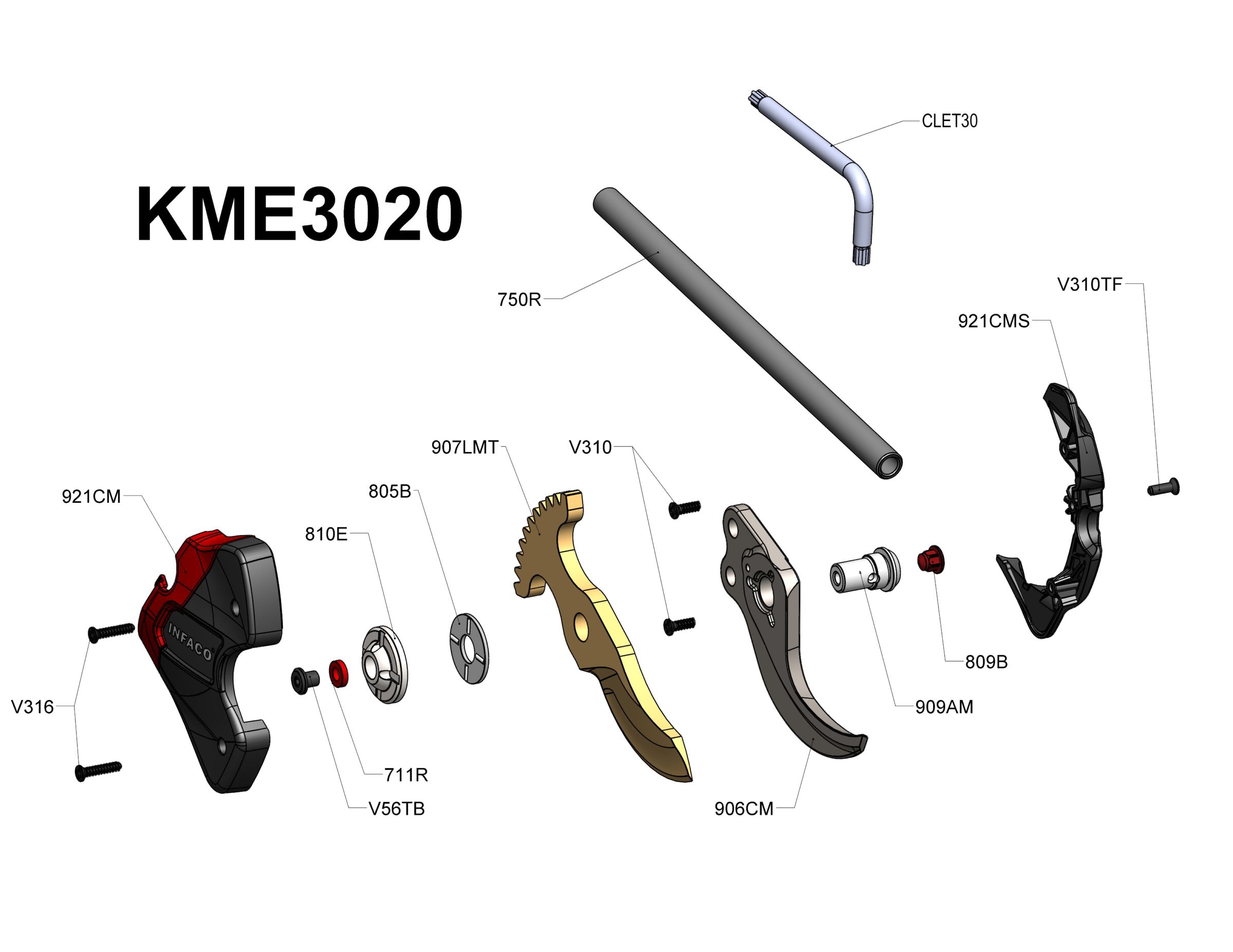 INFACO【F3020用】KME3020 ミディアムキット パーツ部品リスト　 
