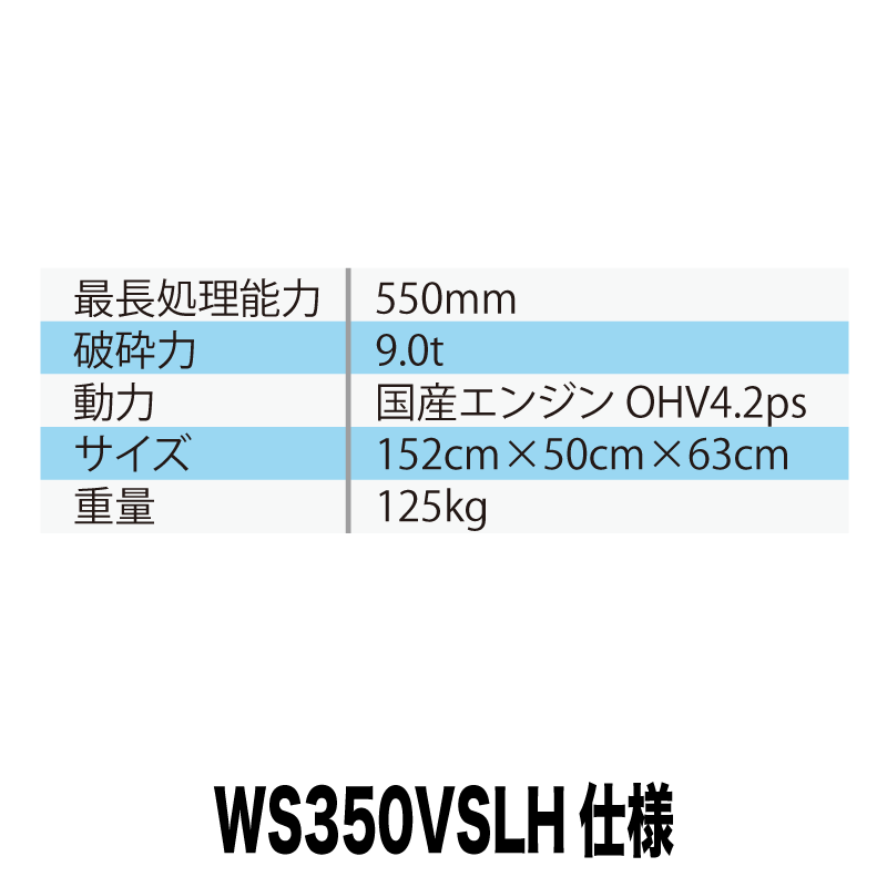 【法人様限定商品】国産油圧薪割機  WS-350VSLH（受注生産品）