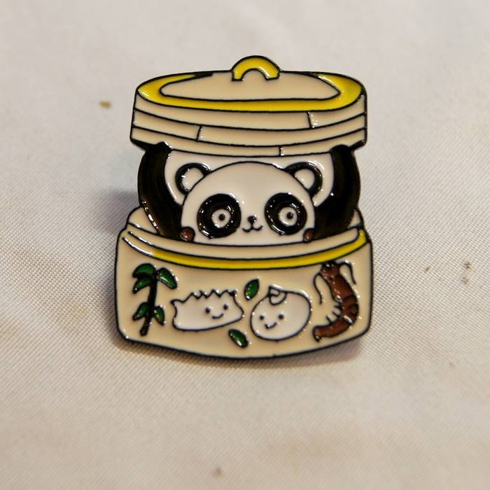 ピンバッジ パンダ パン蒸篭 セイロ|中国雑貨