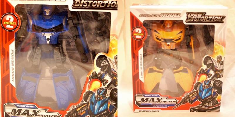 Max Game Power Robot & Super Car マックス フィギュア & スーパーカー 2体セット 青色+黄色2個セット