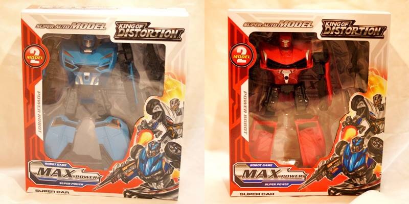 Max Game Power Robot & Super Car マックス フィギュア & スーパーカー 2体セット 水色+赤色2個セット