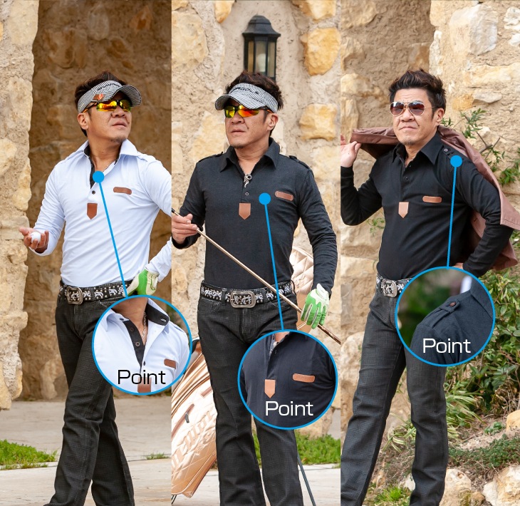 ポロシャツ長袖 / エポレット 薄手