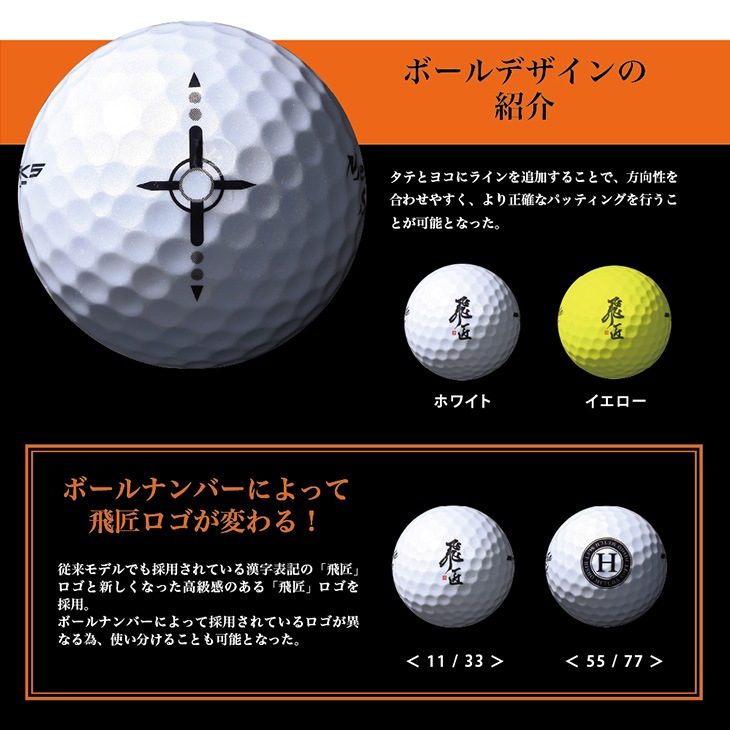 【高反発】飛匠めっちゃソフト ウレタンカバー<br>1ダース（12球） / ワークスゴルフ