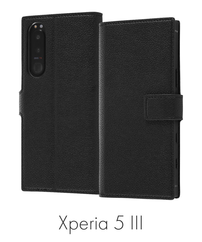 セール 10%OFF】Xperia 5 III 耐衝撃 手帳型レザーケース スクエア