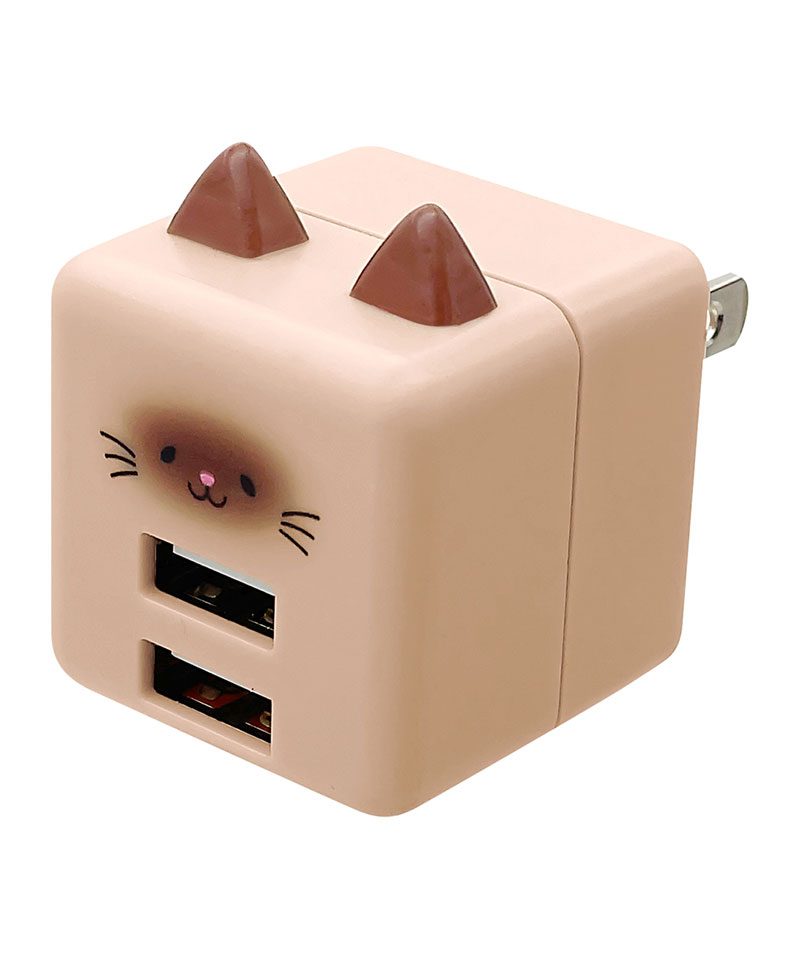 モバにゃー 充電器 ACアダプター AC充電器 猫耳 コンパクトタイプ 2