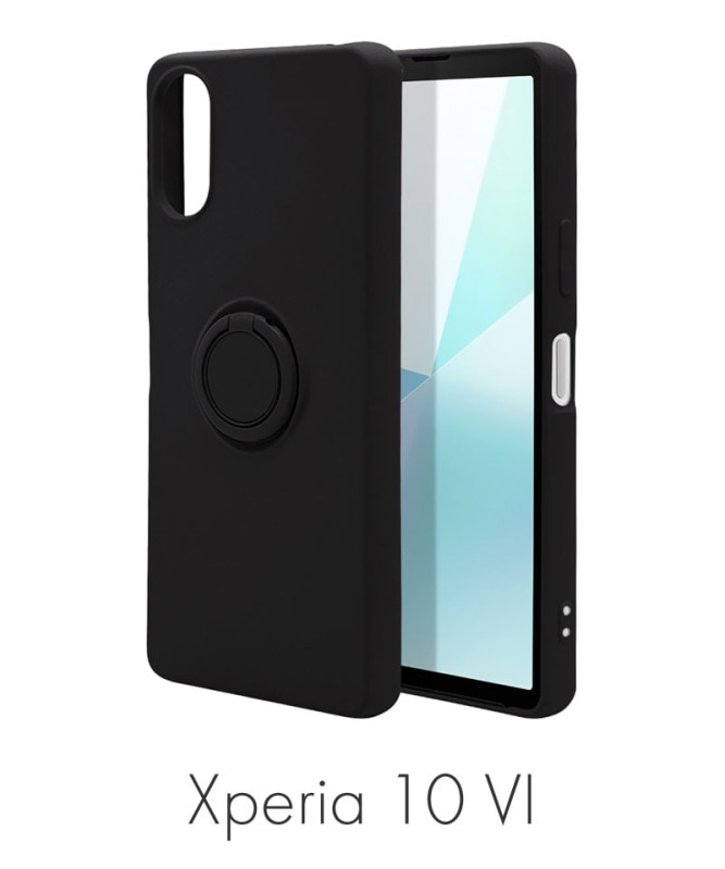 Xperia 10 VI  С դ եȥ TPU ޥۥդ ɻ  ȥåץۡ 饹Хʥ BK ֥å 7971XP106TPRBK