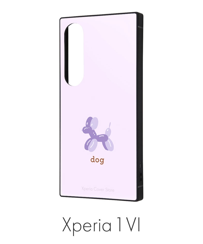 �ڥ��С����ȥ������Xperia 1 VI / Xperia���С����ȥ� ���ꥸ�ʥ�ǥ����� balloon art / �ϥ��֥�åɥ����� KAKU purple_dog IQOEM-XP1M6K3TB/MUR43