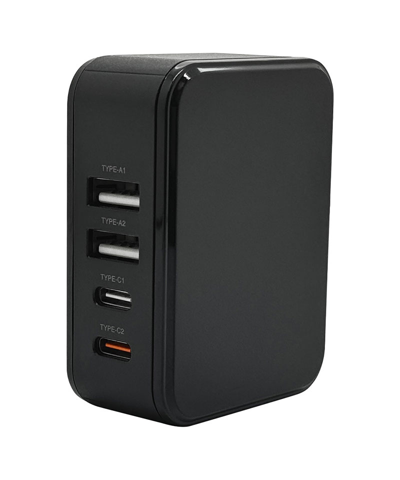 USB���Ŵ� 4�ݡ��� 32W PD�б� USB Type-C 20W Type-A 2.4A PD�б� �����б� 4��Ʊ������ �֥�å� RAC2C2A32W01BK