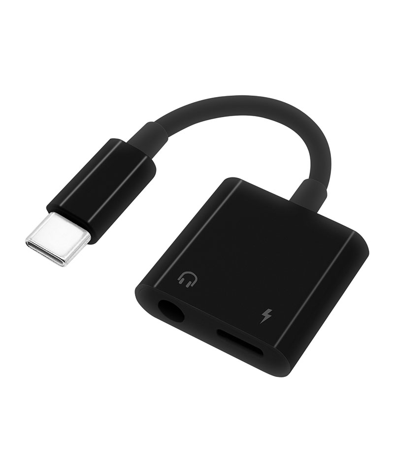 Type-C 3.5mm���ƥ쥪�ߥ˥ץ饰 ʬ�䥢���ץ� 60W PD�����б� DAC��� �����б� ����ۥ󥸥�å� �֥�å� RHECC35D04BK