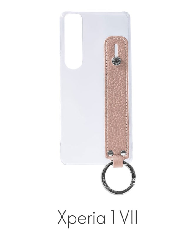 Xperia 1 VII ꥢ ܳ ɥꥢ쥶 ϥɥ٥դ ̥ ԥ󥯥١ 100062351-1067-015-pinkbeige