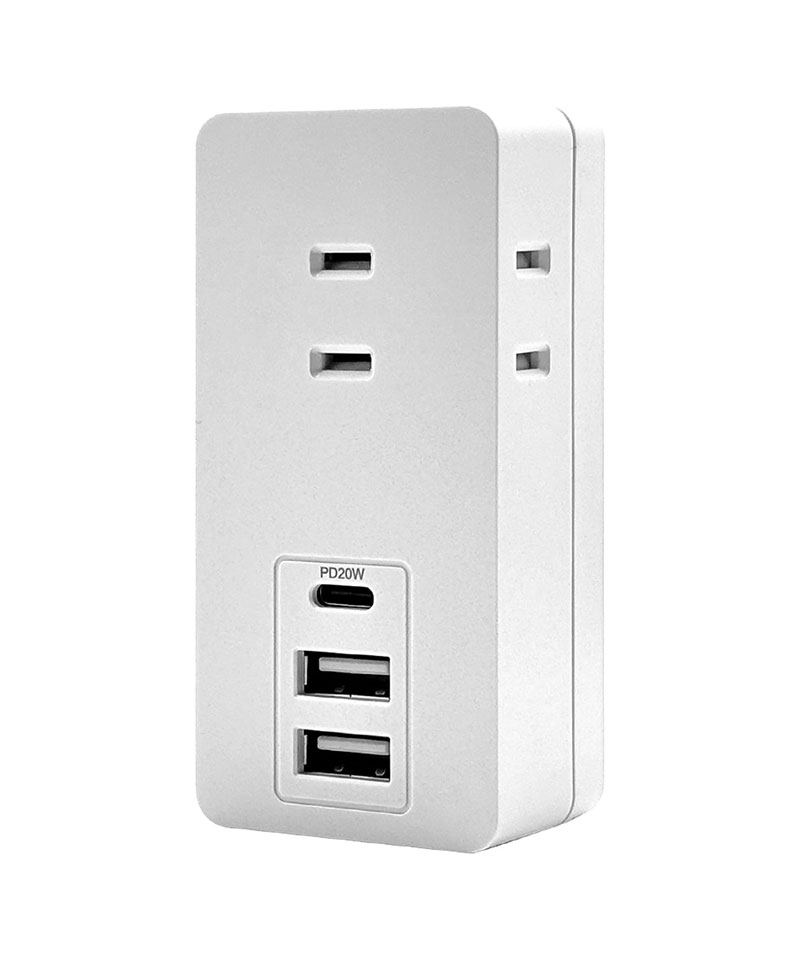 ���Ŵ� AC�����ץ��� AC���Ŵ�  USB�ݡ��� ������C USB Type-C PD �ѥ�ǥ�Х꡼ 20��å� 3���󥻥�� ������A USB Type-A 2�ĸ� 15W �ۥ磻�� iPhone Android R3ACC2A20W01WH �ۥ磻�� R3ACC2A20W01WH