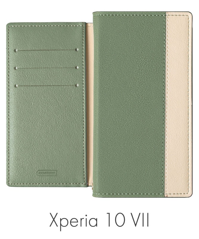 Xperia 10 VII ����������쥶�� ɽ�Х����顼 ������ɵ�ǽ ��Ģ�������� �⥹���꡼�� 100061865-1080-mossgreen