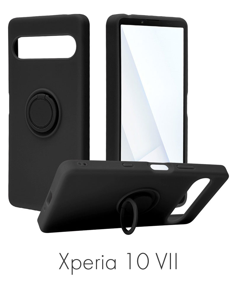 Xperia 10 VII ������ ���С� ����դ� ���եȥ����� TPU ���ޥۥ���դ� ��ɻ� ������� ���ȥ�åץۡ��� �饹���Хʥ� BK �֥�å� 9268XP107TPRBK