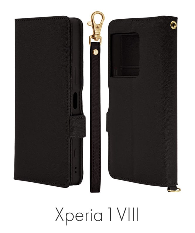 Xperia1 VIII ������ ���С� ��Ģ�� �����ɼ�Ǽ ������ɵ�ǽ ����ץ� ��� �ϥ�ɥ��ȥ�å��դ� �֥�å� 9476XP18BHSBK