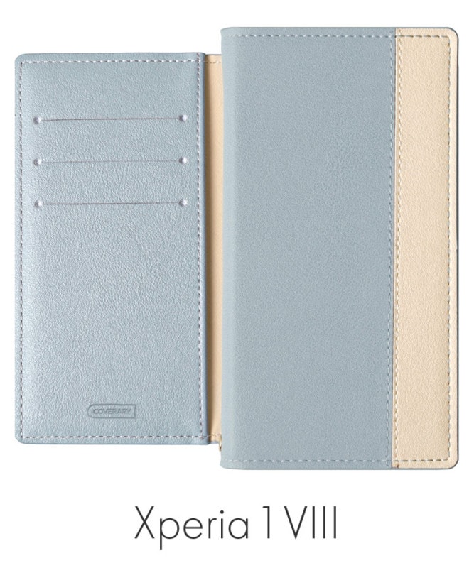 Xperia 1 VIII ����������쥶�� ɽ�Х����顼 ������ɵ�ǽ ��Ģ�������� �֥롼 100061865-1190-blue
