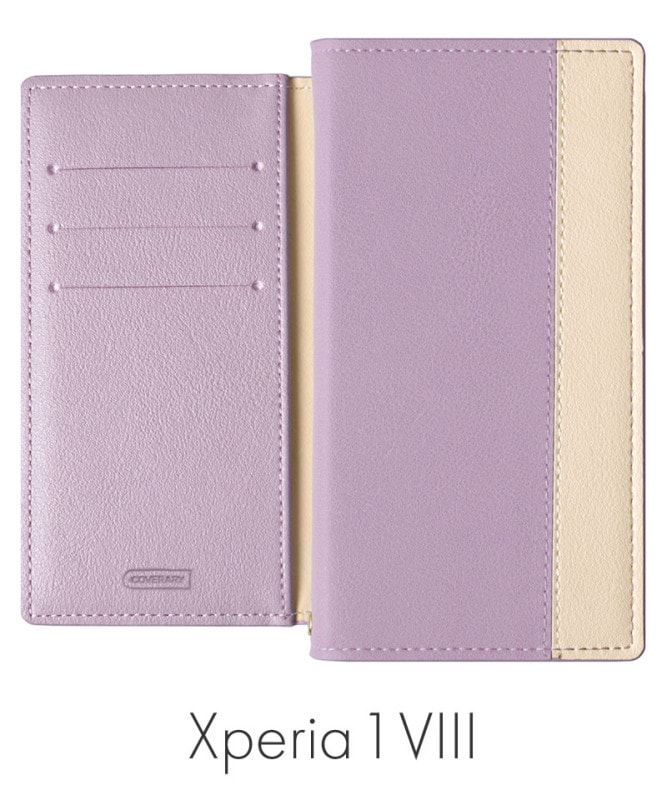 Xperia 1 VIII ����������쥶�� ɽ�Х����顼 ������ɵ�ǽ ��Ģ�������� �ѡ��ץ� 100061865-1190-purple