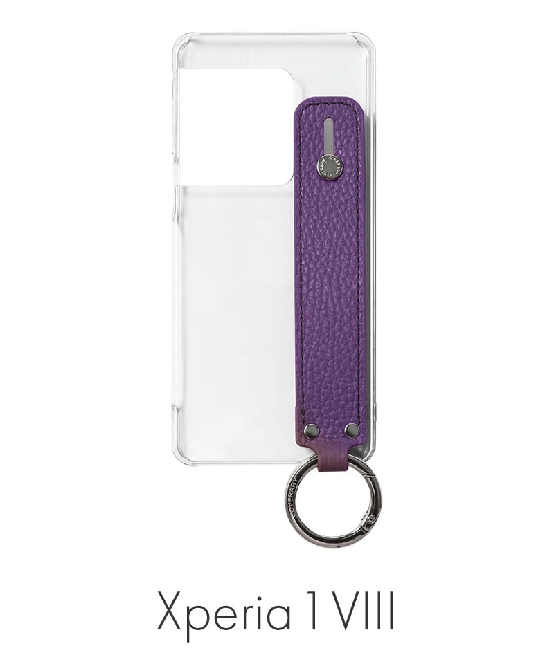 Xperia 1 VIII ���ꥢ������ �ܳ� ���ɥꥢ�쥶�� �ϥ�ɥ٥���դ� ���̥����� �ѡ��ץ� 100062351-1190-019-purple