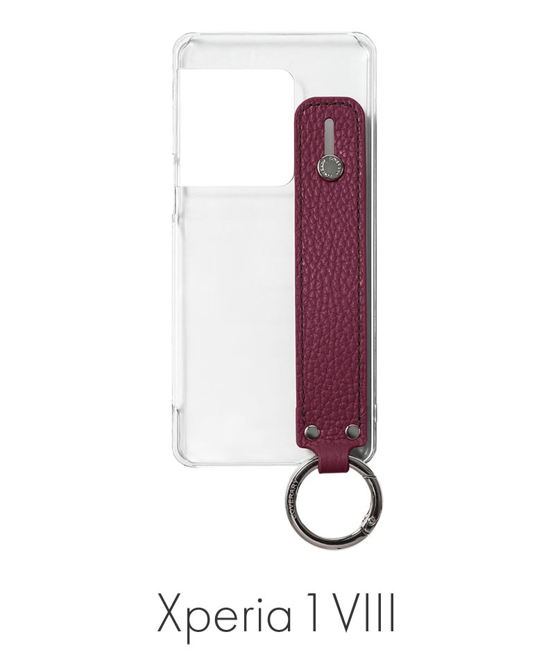 Xperia 1 VIII ���ꥢ������ �ܳ� ���ɥꥢ�쥶�� �ϥ�ɥ٥���դ� ���̥����� ���졼�� 100062351-1190-022-grape