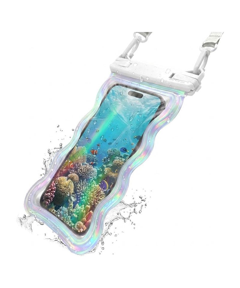 ���ޥ� �ɿ奱���� IP68 ���ȥ�å��� WAVECASE  �礭�᥹�ޡ��ȥե��� �������饫�顼 �� �ס��� ��Ϥ ��ʪ���� ���襤�� ��������ۥ磻�� RFRWPF09WAWH
