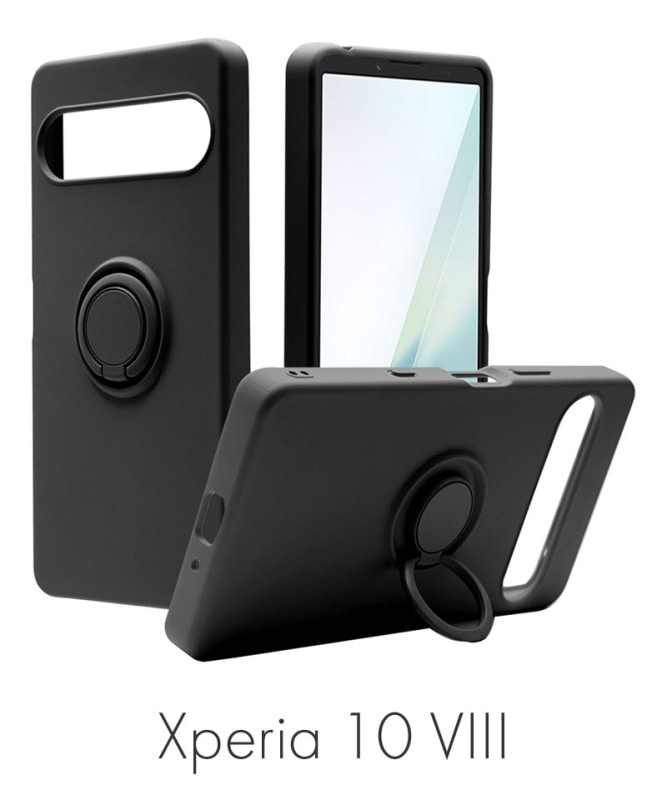 Xperia 10 VIII ������ ���С� ����դ� ���եȥ����� TPU ���ޥۥ���դ� ��ɻ� ������� ���ȥ�åץۡ��� �֥�å� 9812XP108TPRBK