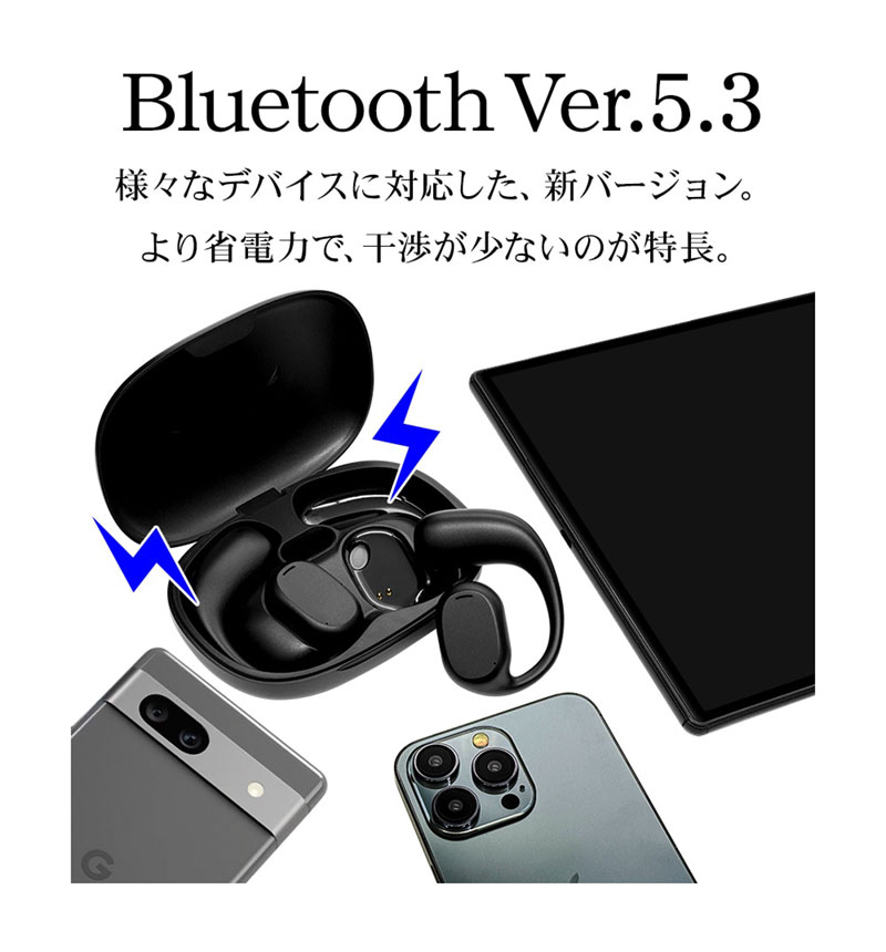 Bluetooth 5.3 Air��Ƴ ������Ƴ IPX4 �ɿ� �����ץ󥤥䡼 �����磻��쥹 ���ƥ쥪 ����ۥ� �忮���������å��դ� �֥�å� RTWS07BK �֥�å� RTWS07BK