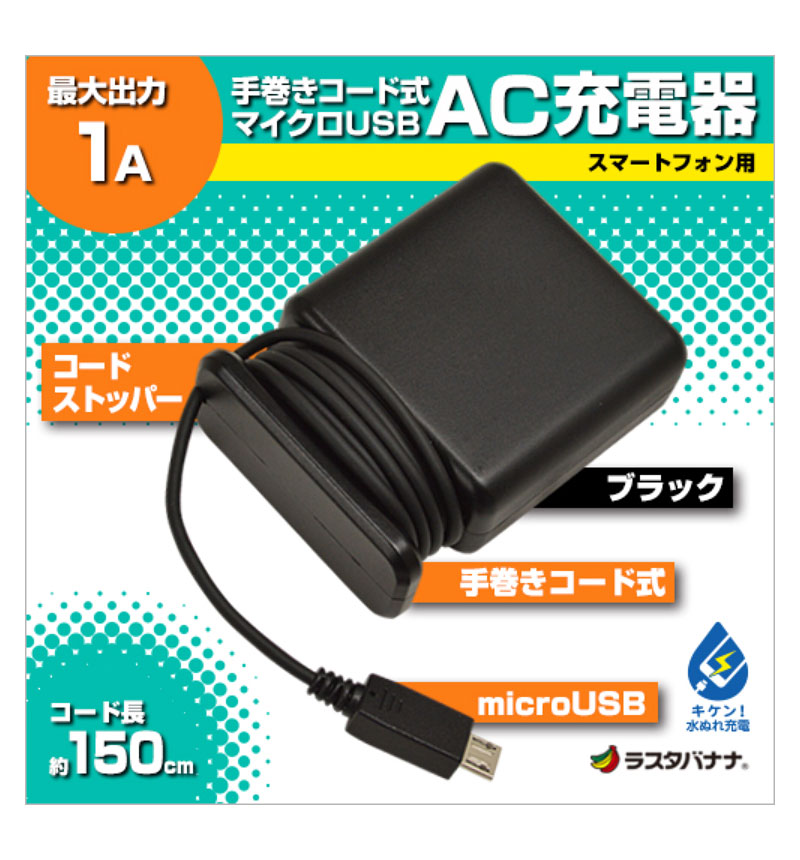 �괬�������ɼ� AC �ޥ�����USB 1A �֥�å� RBAC092