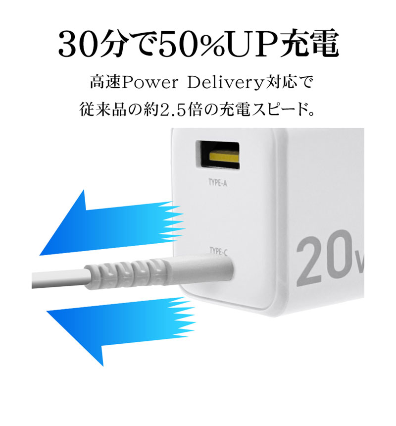 AC���Ŵ� 2�ݡ��� PD�б�  USB Type-C 20W Type-A 2.4A ����� �����б� 2��Ʊ������ ���㥳���륰�졼 RACCA20W02CGRY ���㥳���륰�졼 RACCA20W02CGRY