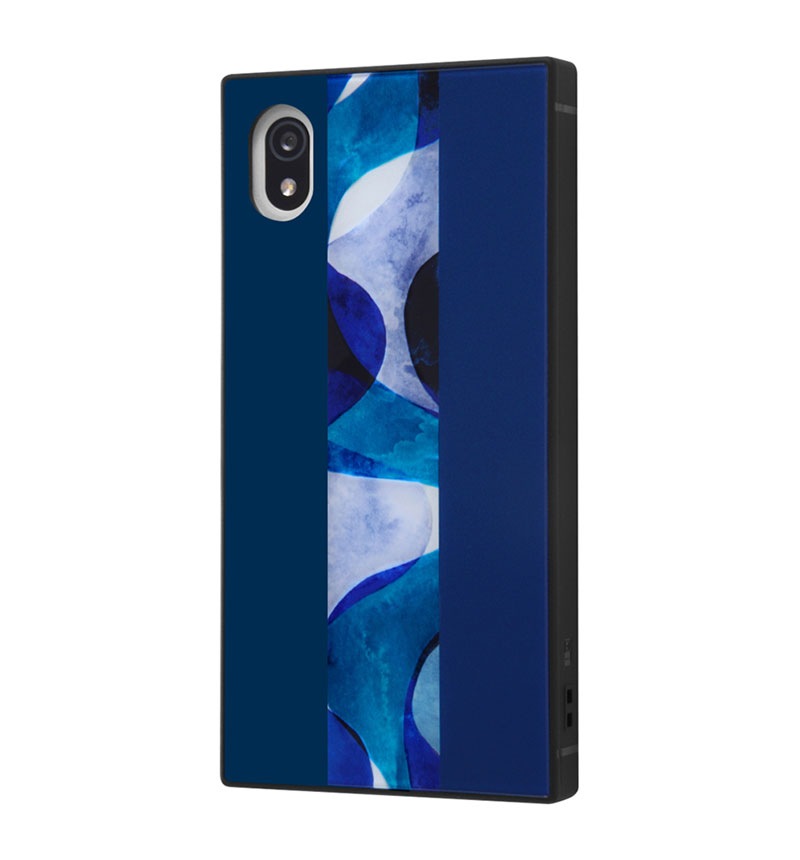 Xperia Ace III 耐衝撃ハイブリッドケース KAKU ストライプ/ブルー INQ