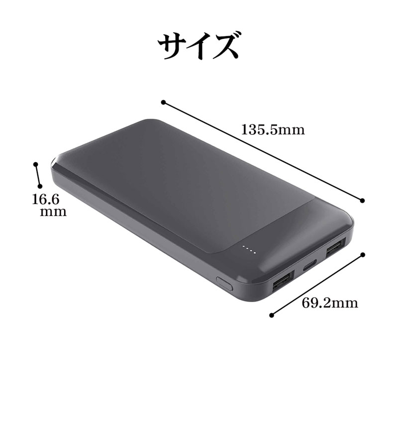 ХХåƥ꡼ 10000mAh 3ݡ C A 2.4A  ߲ 3Ʊ 㥳륰졼 RLI100C2A01CGRY