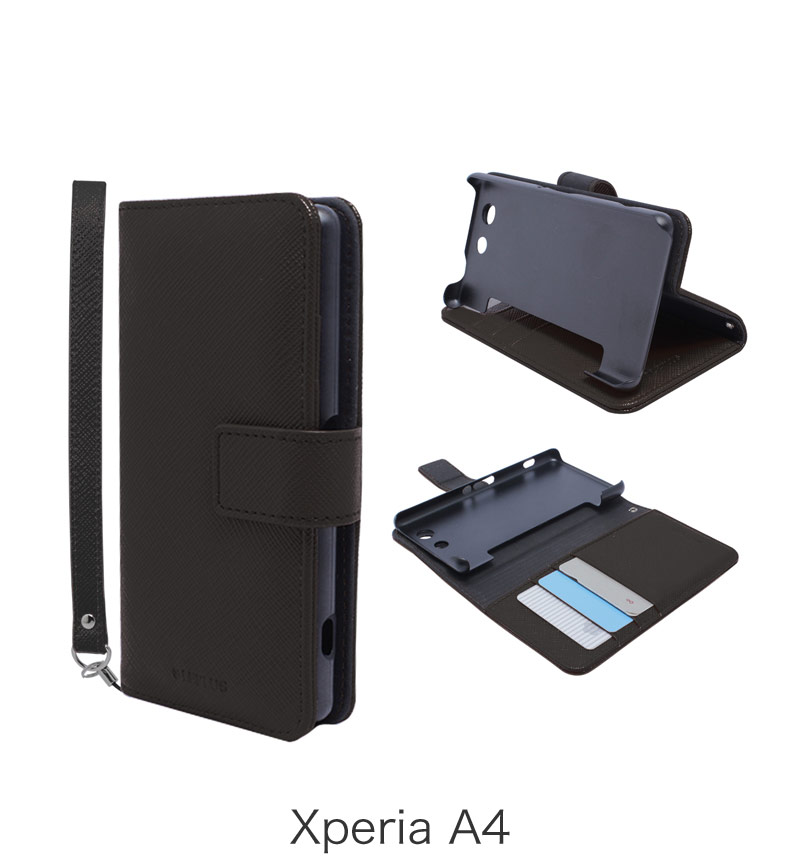 Xperia A4 �֥å�������PU�쥶����������BOOK S�ʥ��ޡ��ȡˡ� �֥�å� LP-SO04GLBSBK