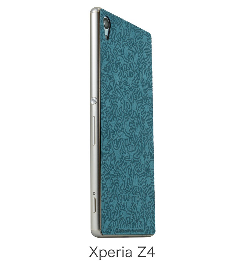 Keith Haring Collection THE Ultrasuede SKIN Surface Collection for Xperia Z4 People/Turquoise EPA22-009PTU