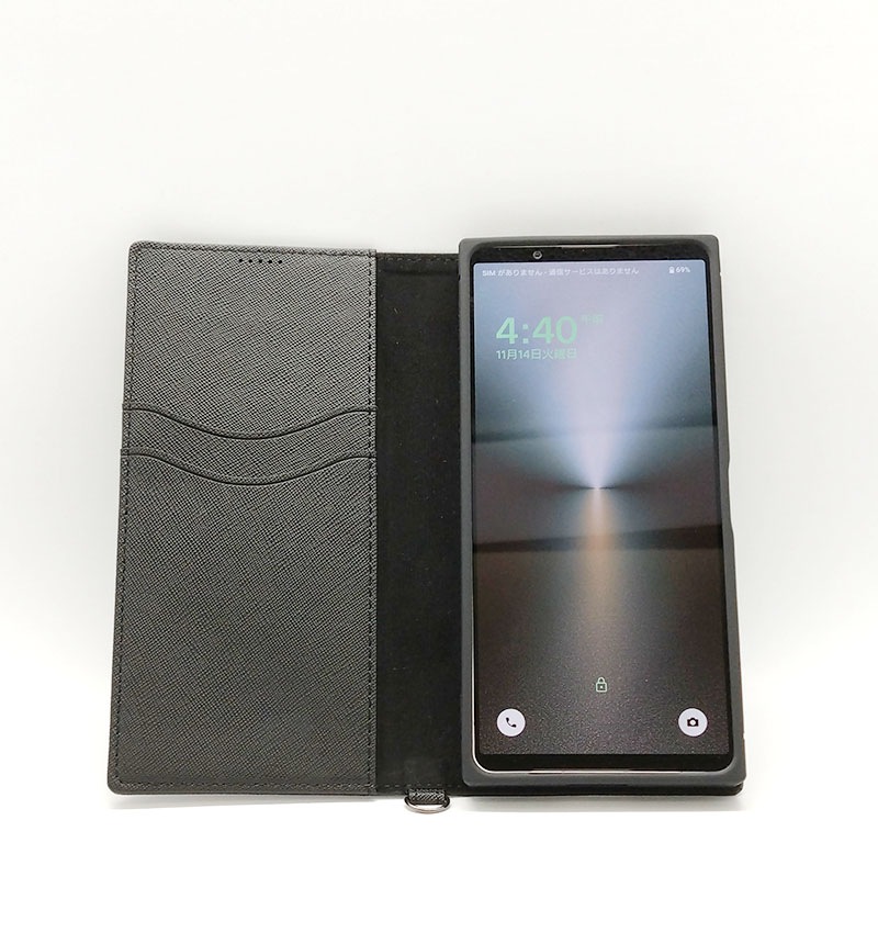 Xperia 1 VI �Ѿ׷� ��Ģ���쥶�������� KAKU Durable �֥�å�/�֥�å� IN-RXP1M6TBC9/BB