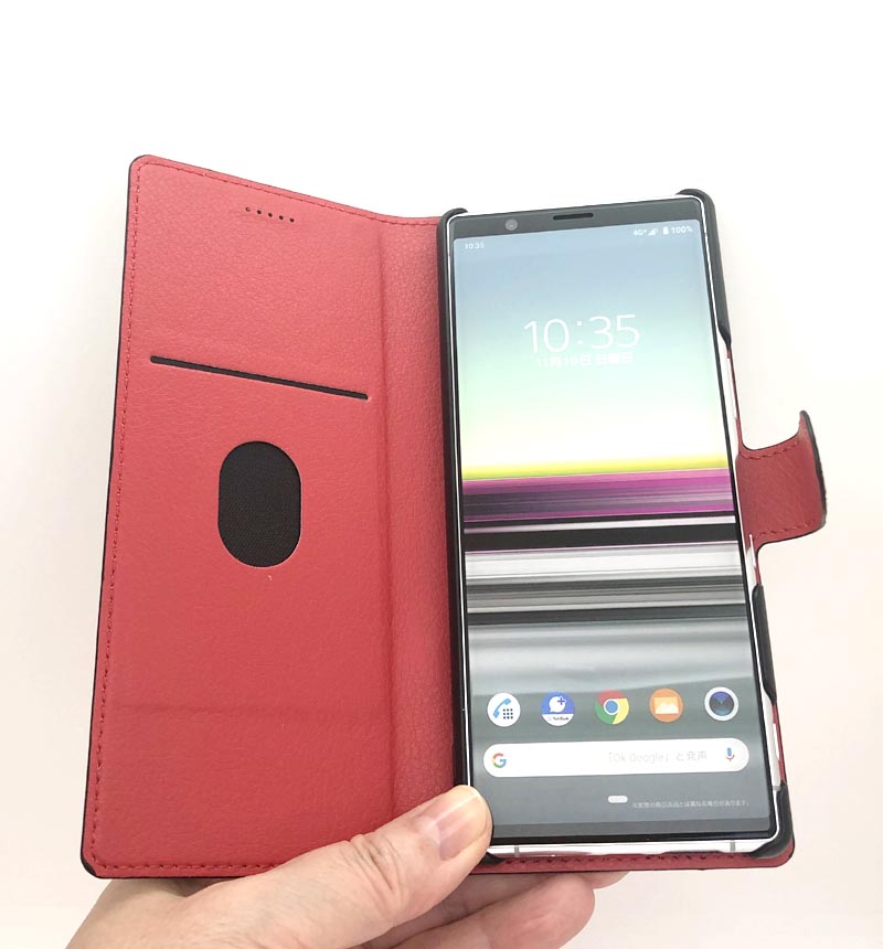 Xperia 5 手帳型ケース シンプル マグネット スリープ機能対応 