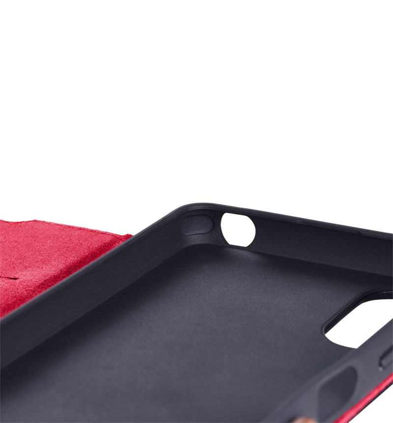 Xperia 1 VI ソフトレザーケース 磁石付 耐衝撃 ステッチ ブラック PM