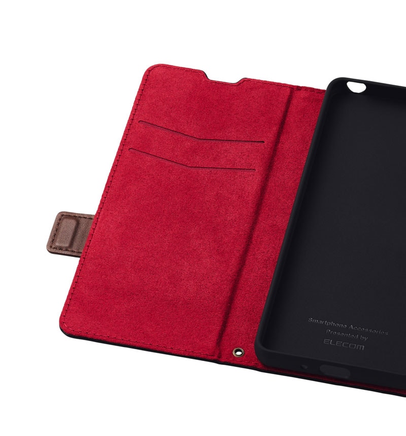 Xperia 1 VI ソフトレザーケース 磁石付 耐衝撃 ステッチ ブラック PM