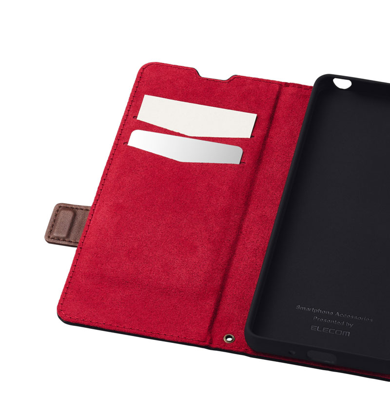 Xperia 1 VI ソフトレザーケース 磁石付 耐衝撃 ステッチ ブラック PM