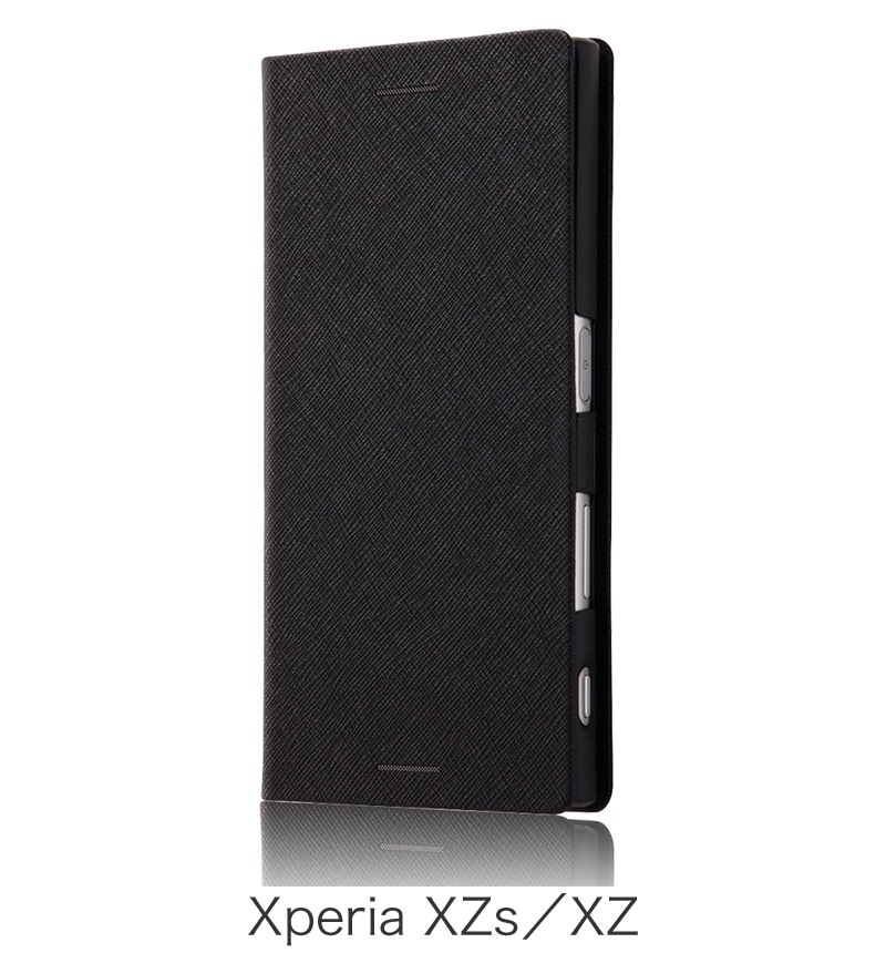 Xperia XZ用 手帳型ケース マグネットタイプ ブラック (Xperia