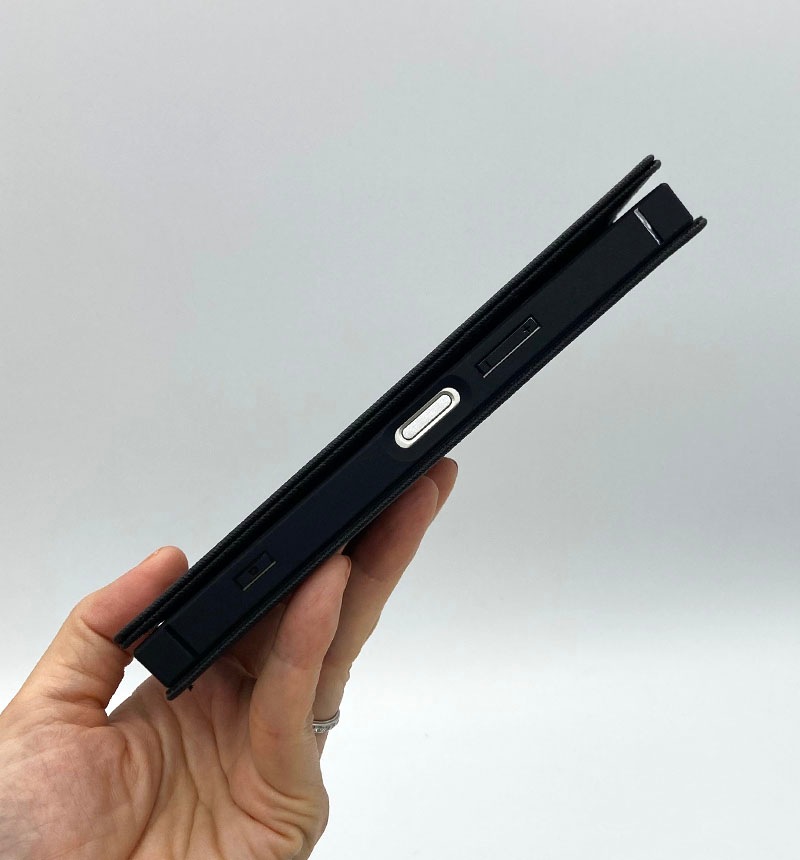 Xperia 5 IV 耐衝撃 手帳型レザーケース KAKU Durable ブラック