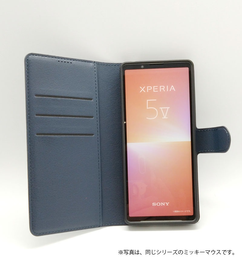 Xperia 5 V ディズニー / 手帳型レザーケース シンプル マグネット