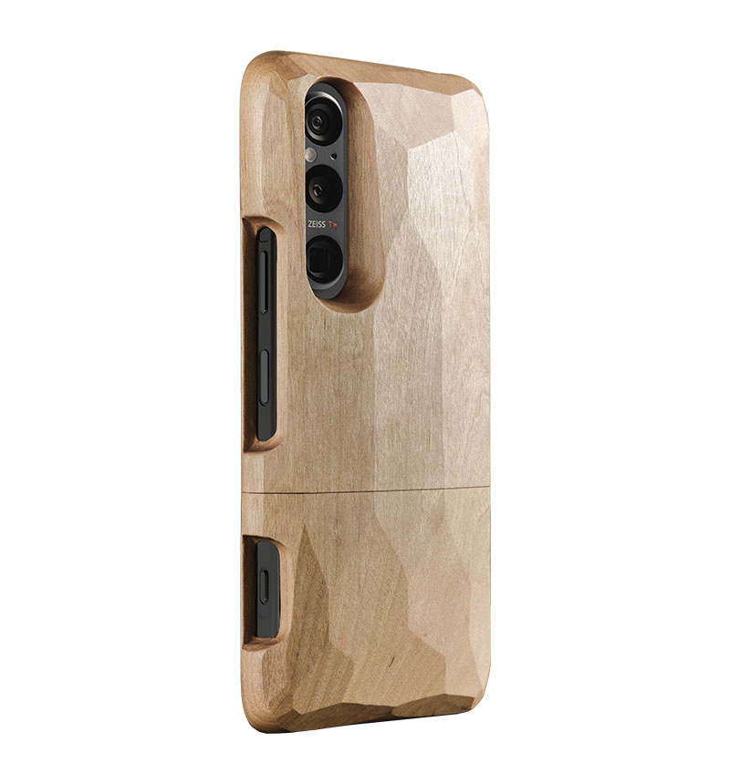 Real Wood Case for Xperia 1 V / 1 IV 平彫 さくら/オイル 平彫
