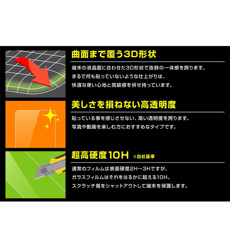 Xperia 10 II ���饹�ե���� ��Լ 3D 10H ����ߥΥ��ꥱ���� �����ݸ� ����/�֥�å� RT-RXP10RFG/BCB
