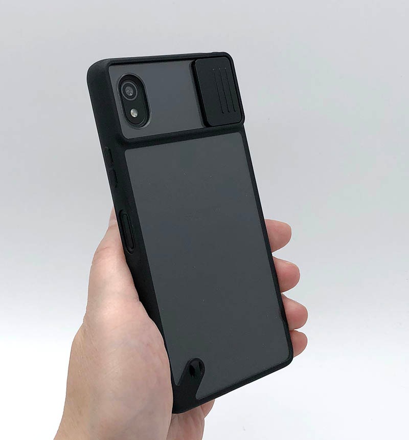 カメラレンズカバー付きケース ブラック PM-X223HVCCSBK